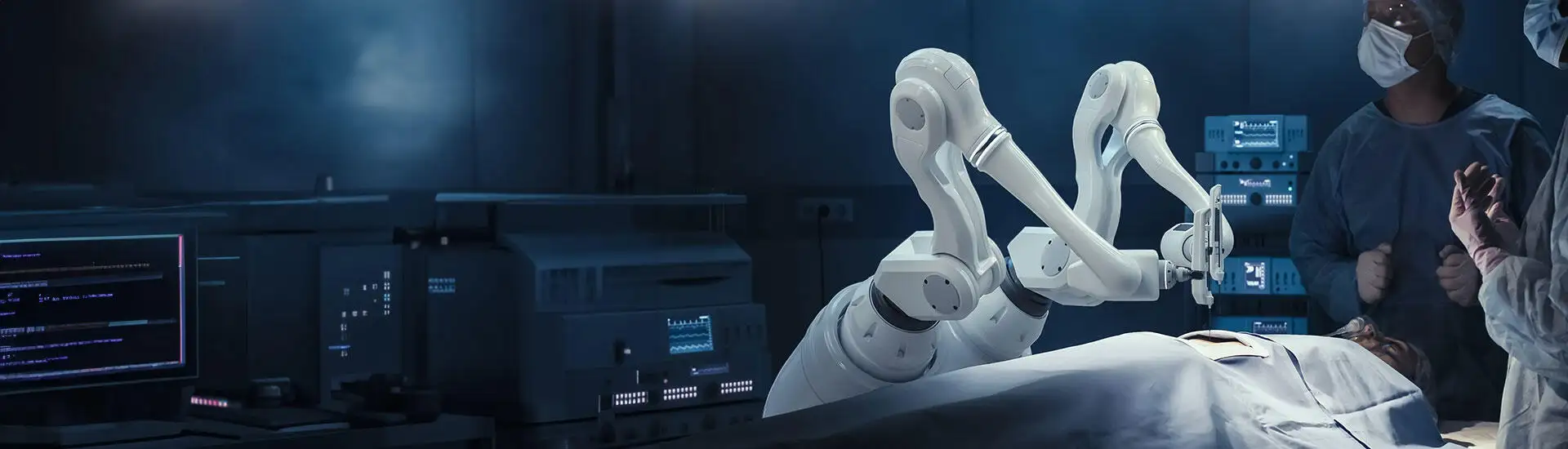 Urologist team performing a robot assisted Cystectomy.